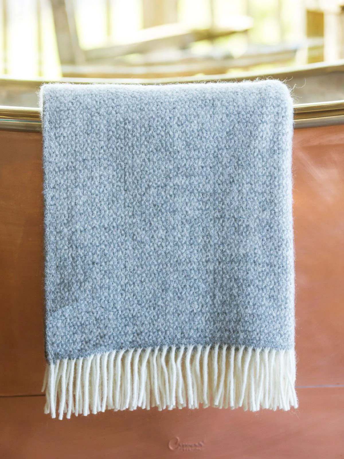 Illusion Pure New Wool Throw - Grey - Image 8