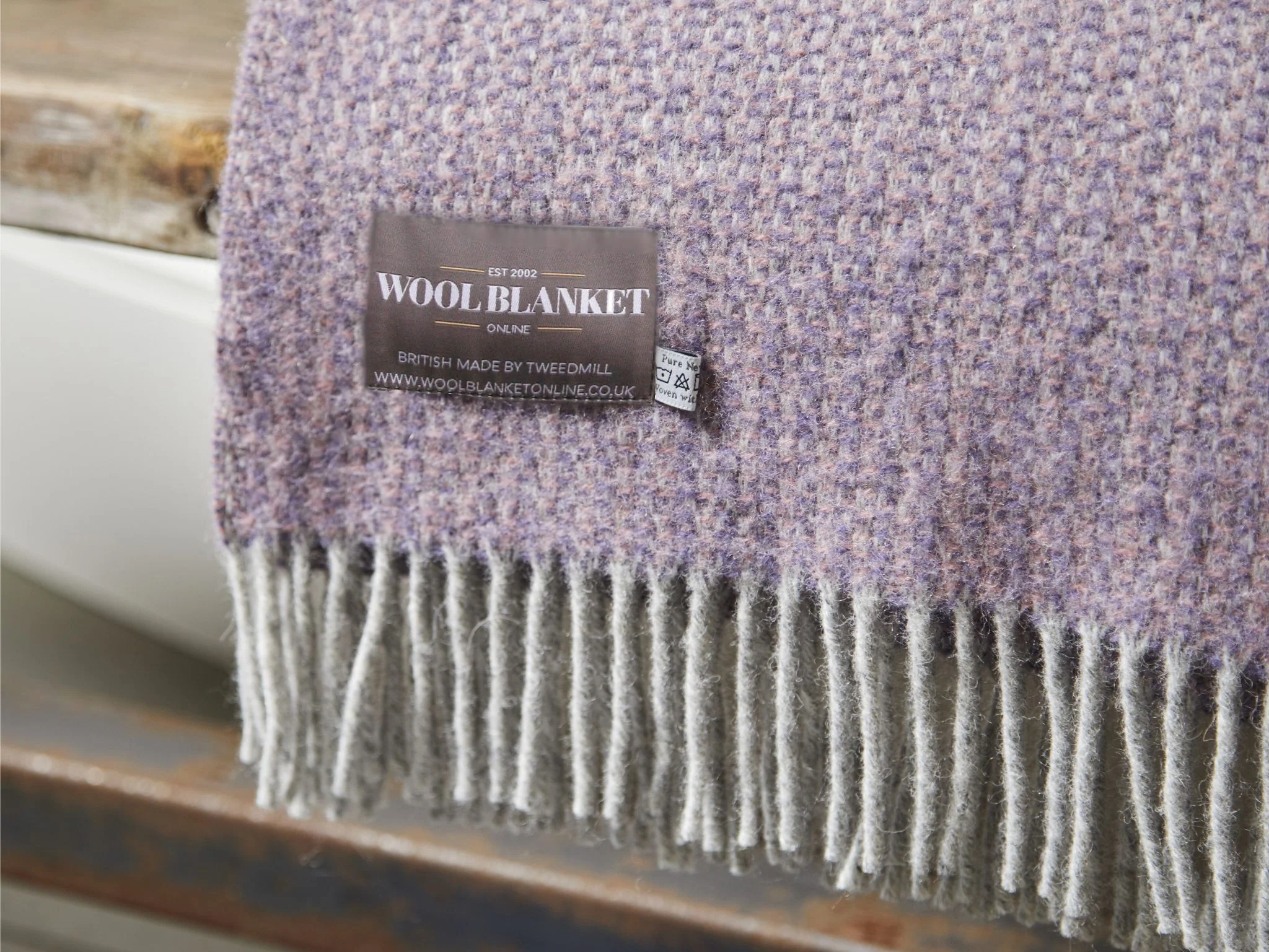 Illusion Pure New Wool Throw - Lavender - Image 3