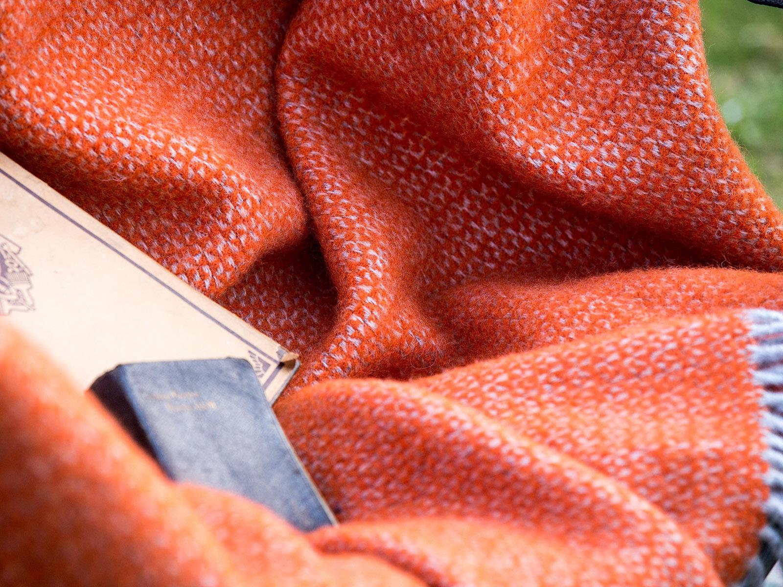 Illusion Pure New Wool Throw - Pumpkin - Image 5