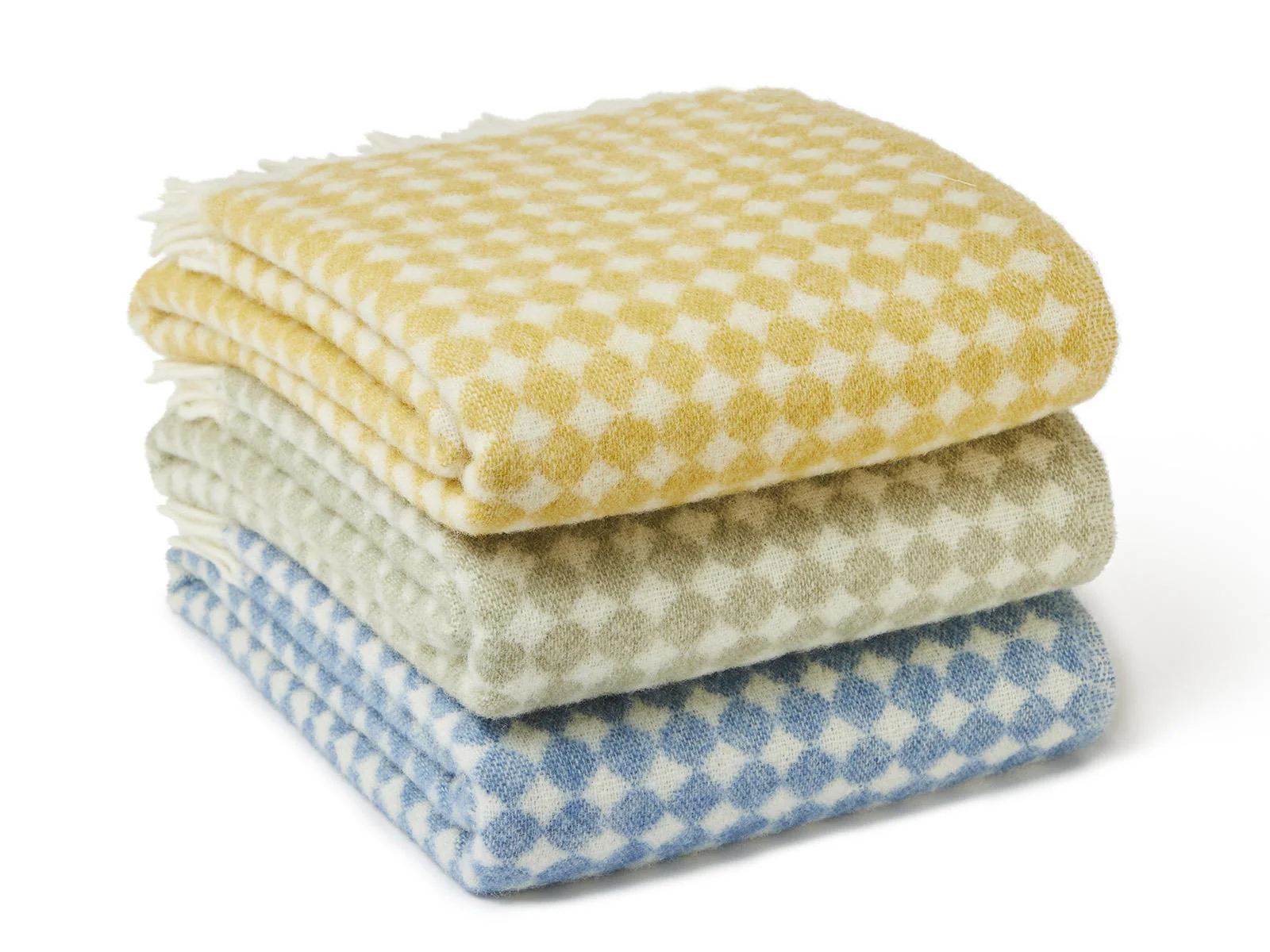 Jacquard Spot Pure New Wool Throw - Blue Jay - Image 3