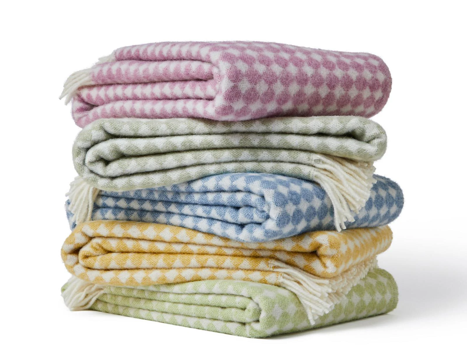 Jacquard Spot Pure New Wool Throw - Mulberry - Image 3