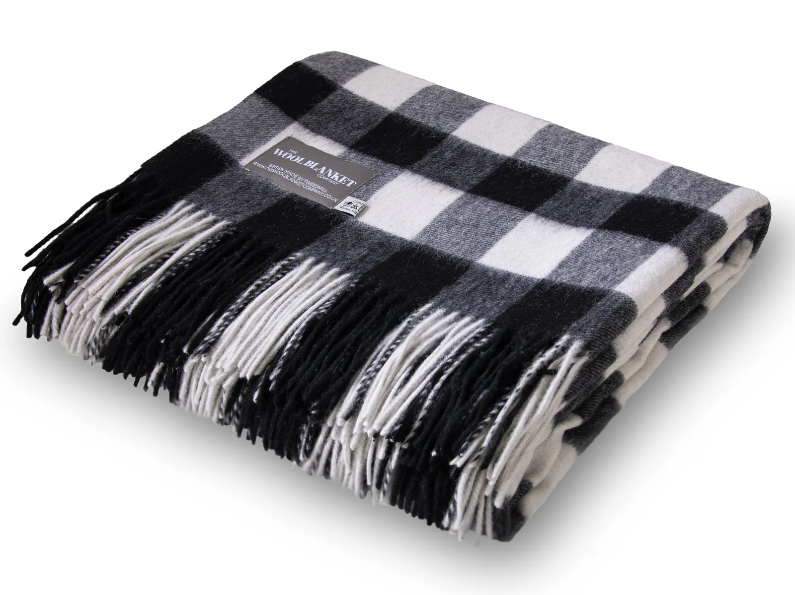 Lambswool Check Throw - White/Black