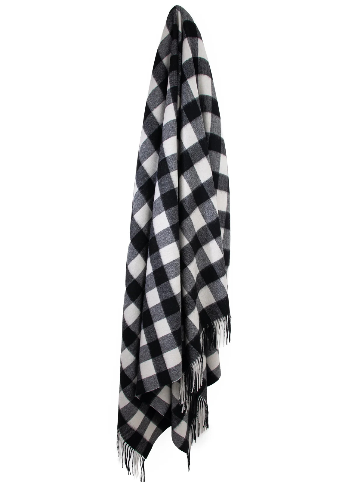 Lambswool Check Throw - White/Black - Image 3