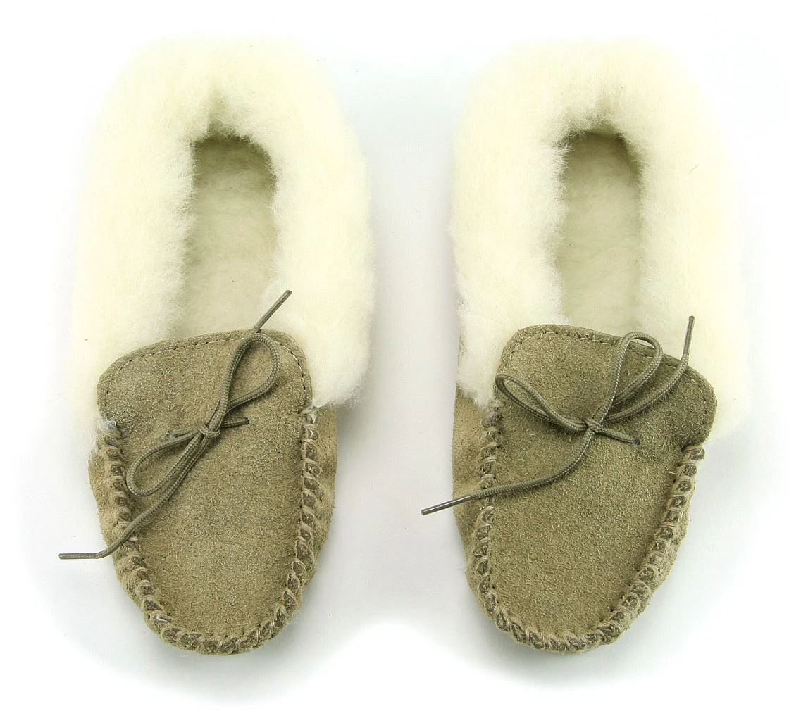Lambswool Lined Moccasins with Collar - Image 3