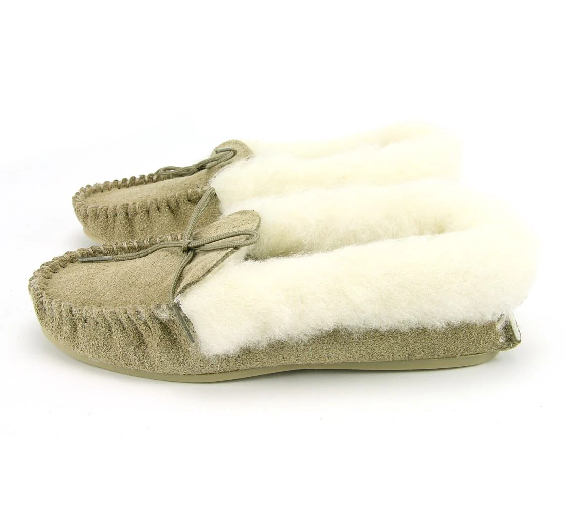 Lambswool Lined Moccasins with Collar - Image 4