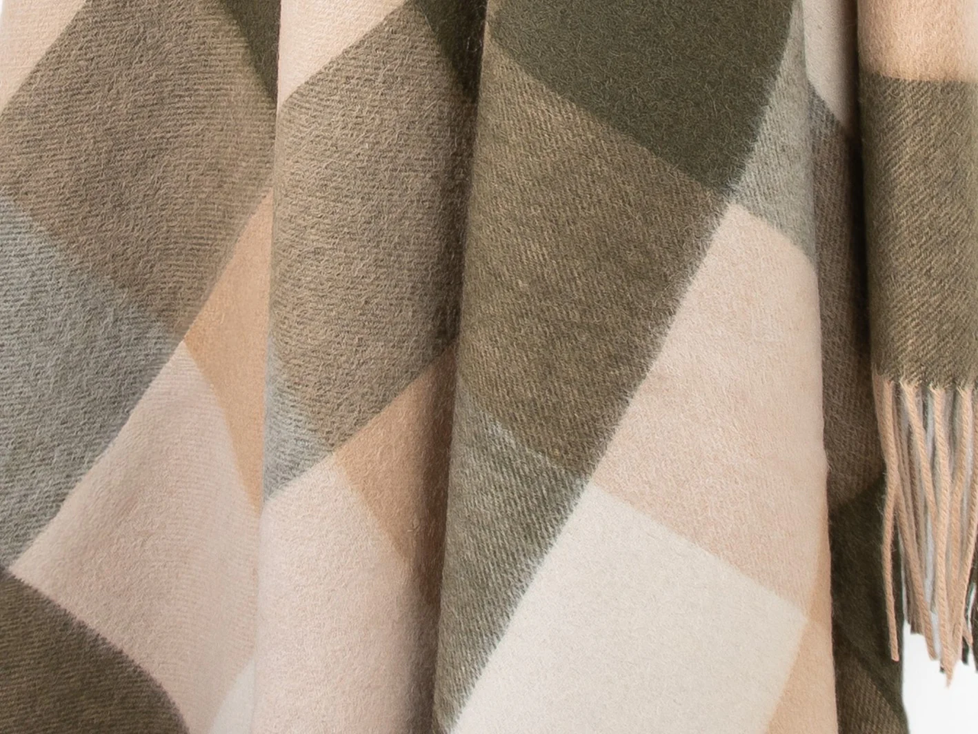 Lambswool Square Check Throw - Rosin - Image 2