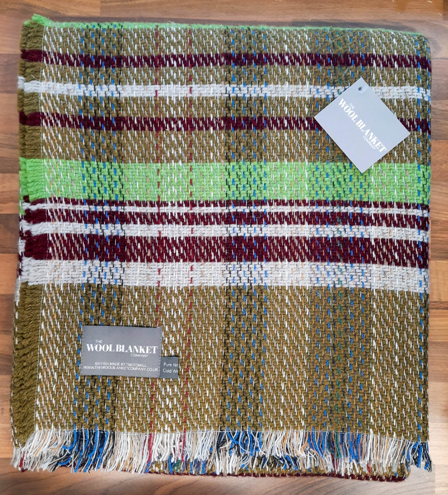 Large Checked Random Recycled Wool Blanket - Image 10