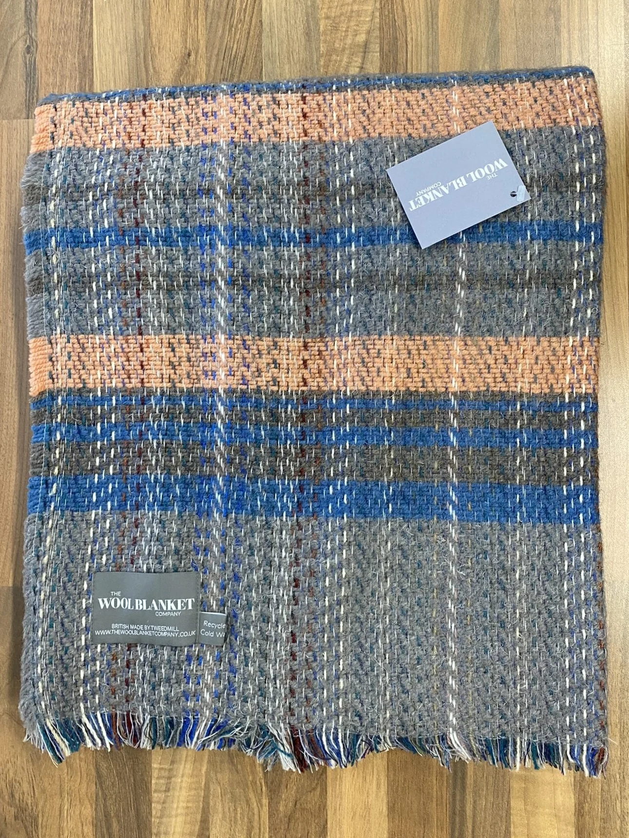 Large Checked Random Recycled Wool Blanket - Image 13