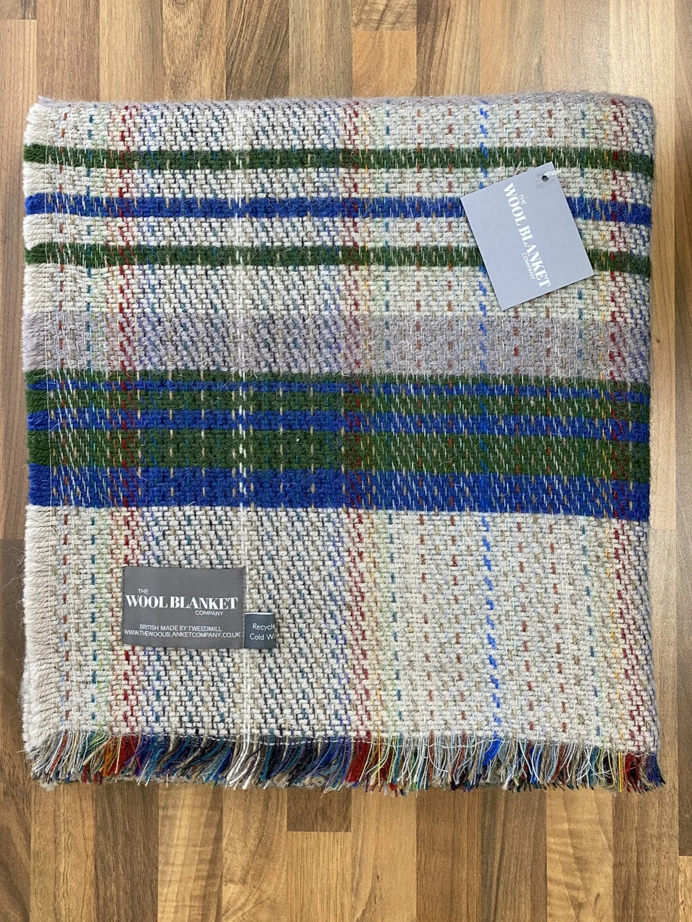 Large Checked Random Recycled Wool Blanket - Image 14