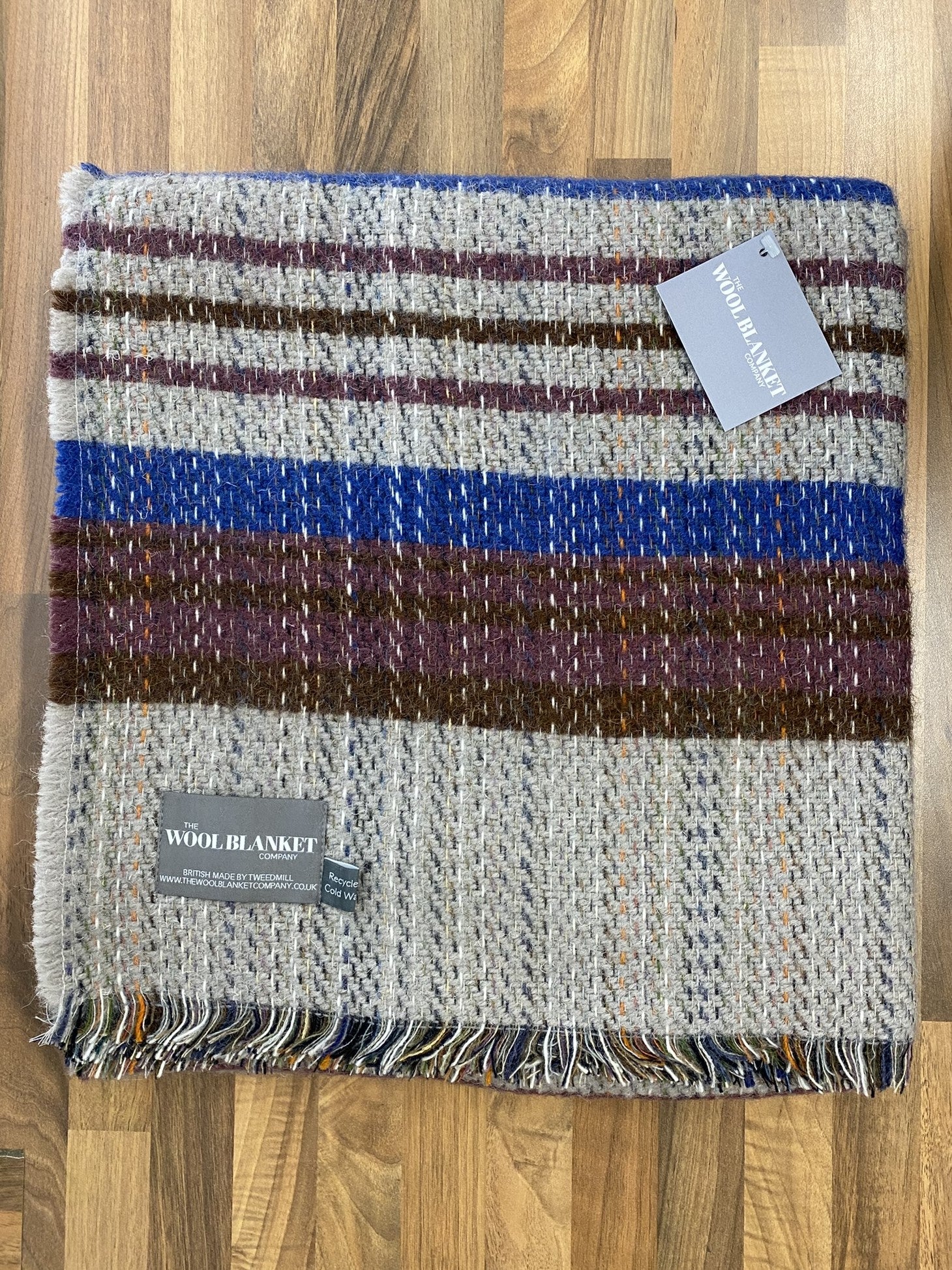 Large Checked Random Recycled Wool Blanket - Image 16