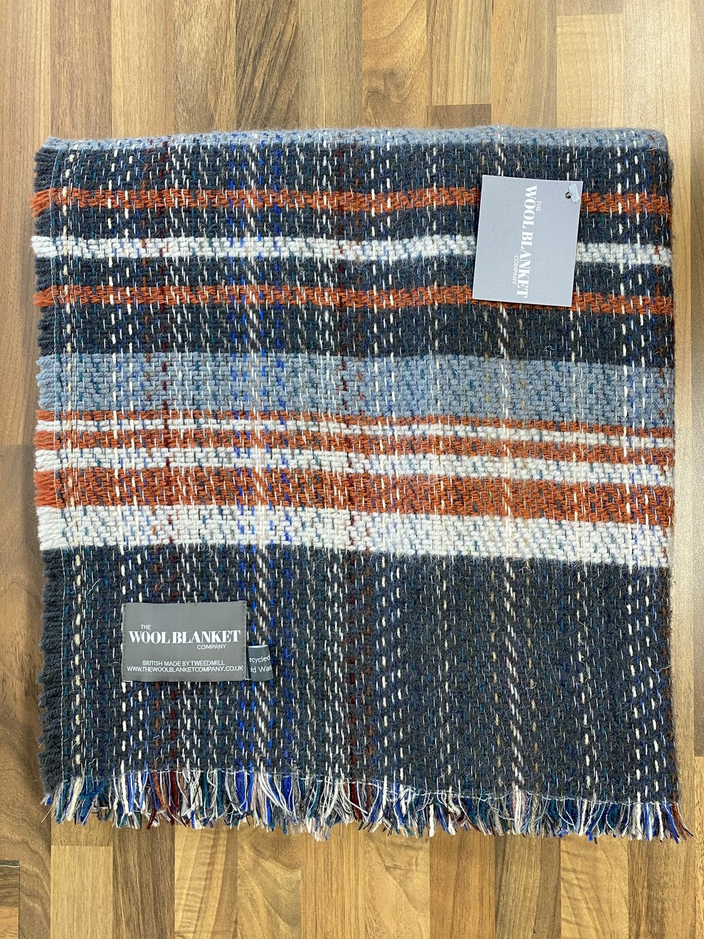 Large Checked Random Recycled Wool Blanket - Image 17