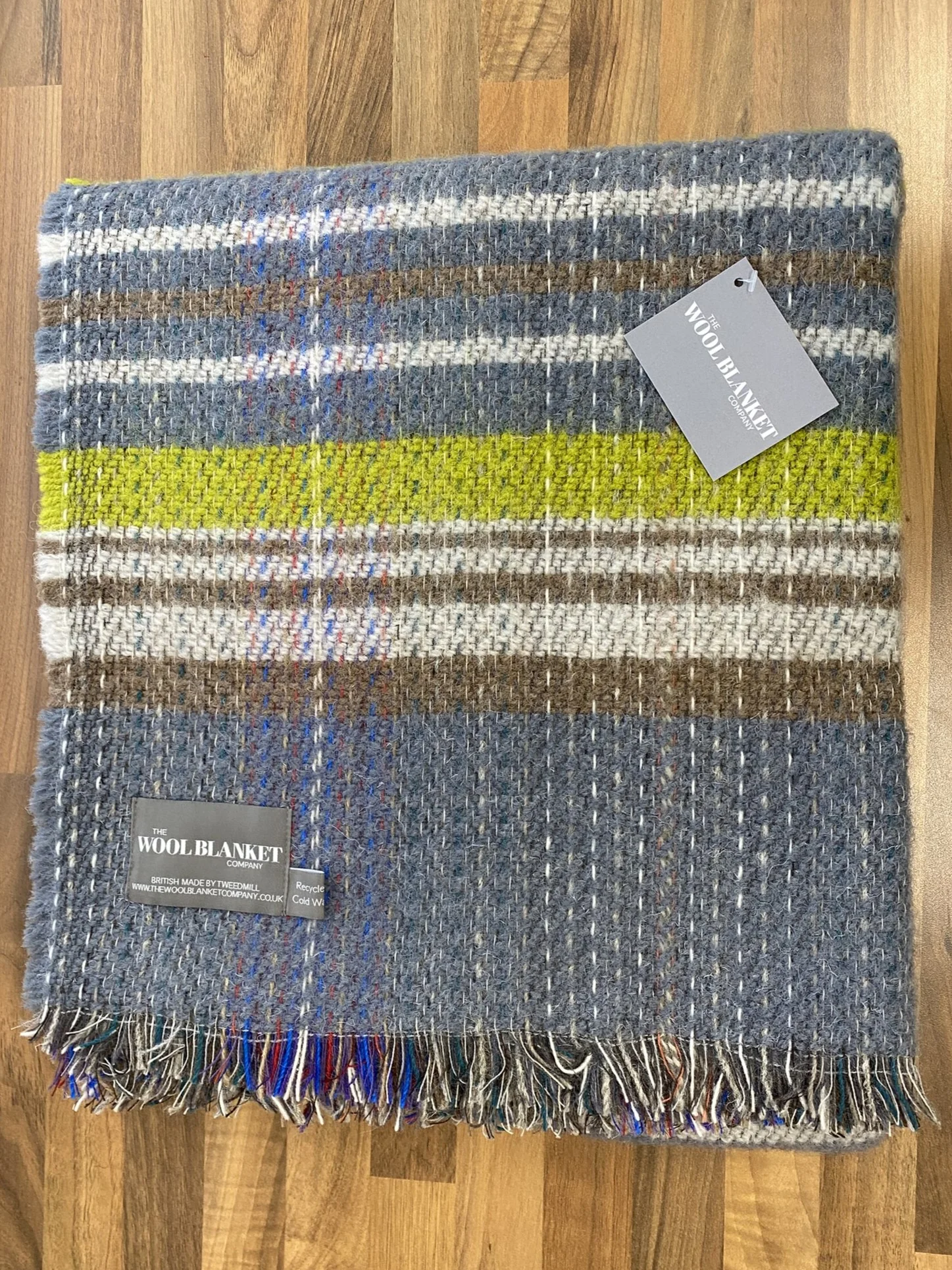Large Checked Random Recycled Wool Blanket - Image 18