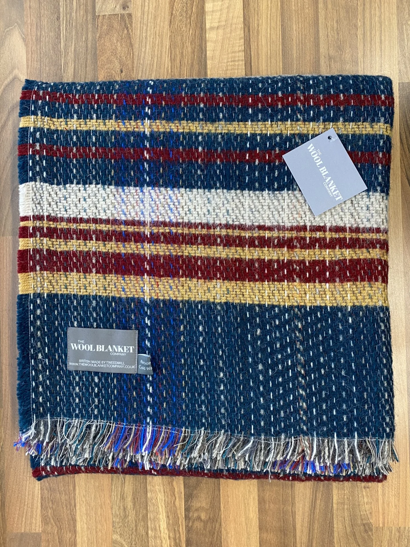 Large Checked Random Recycled Wool Blanket - Image 19