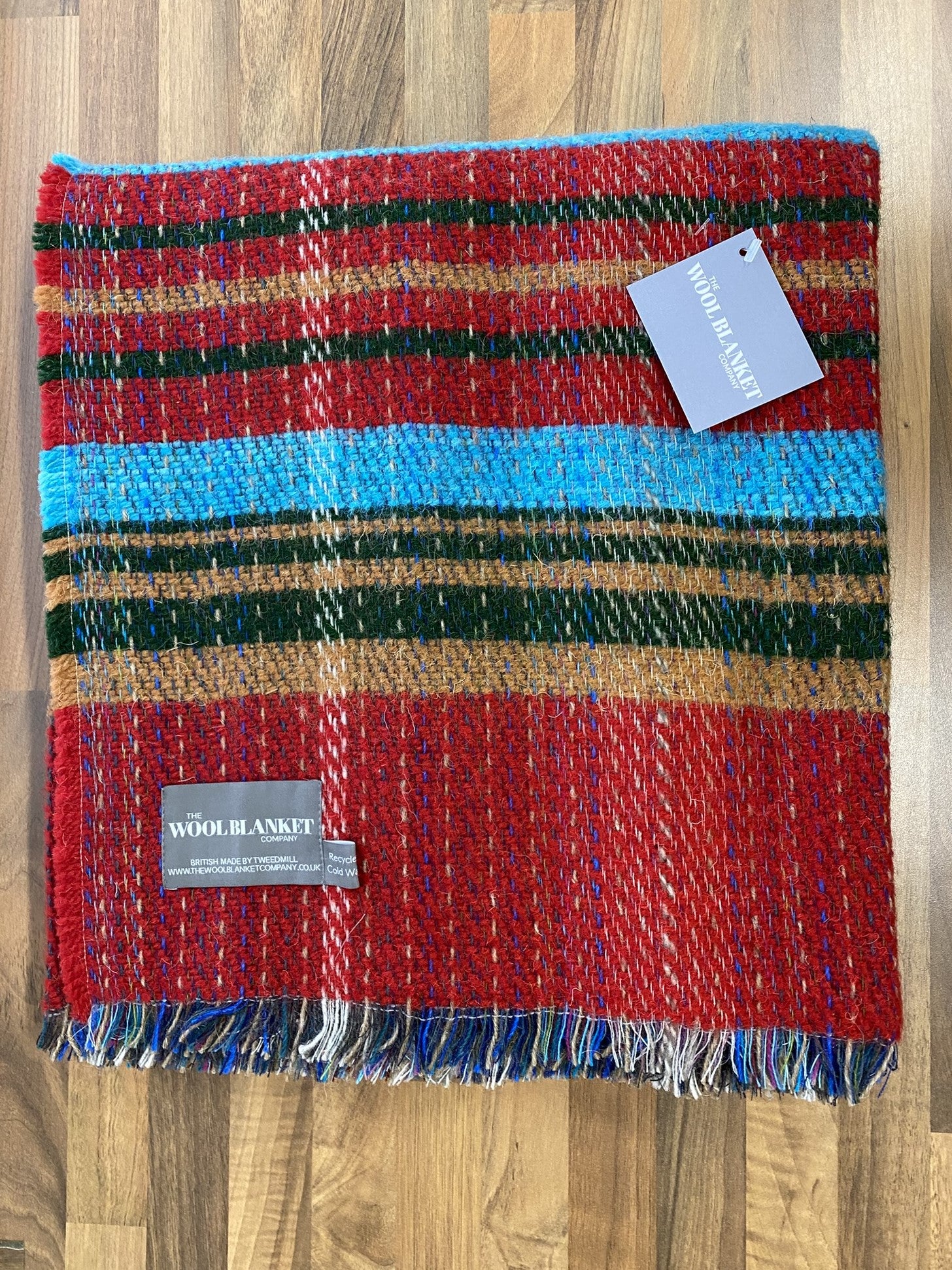 Large Checked Random Recycled Wool Blanket - Image 20