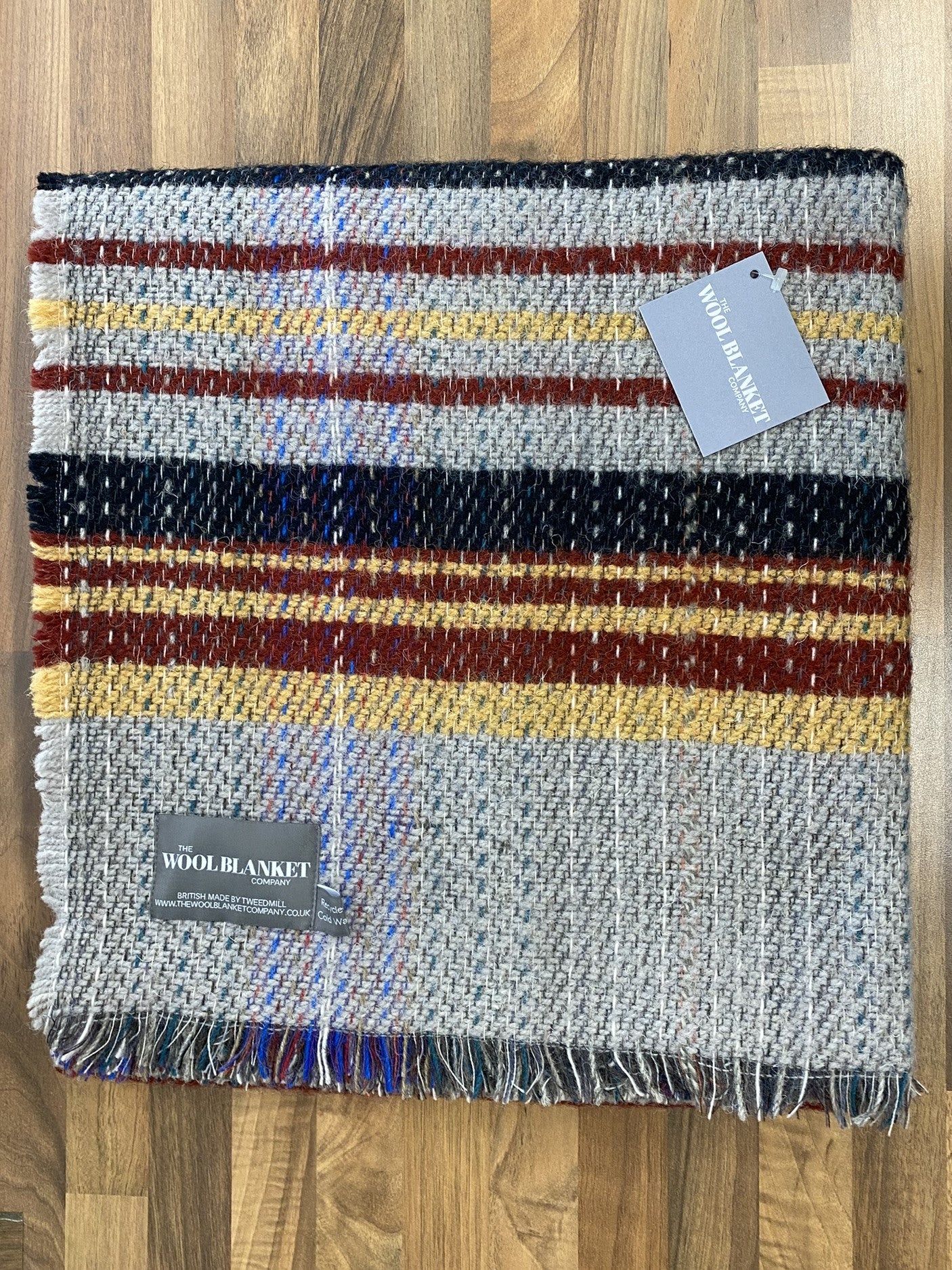 Large Checked Random Recycled Wool Blanket - Image 21