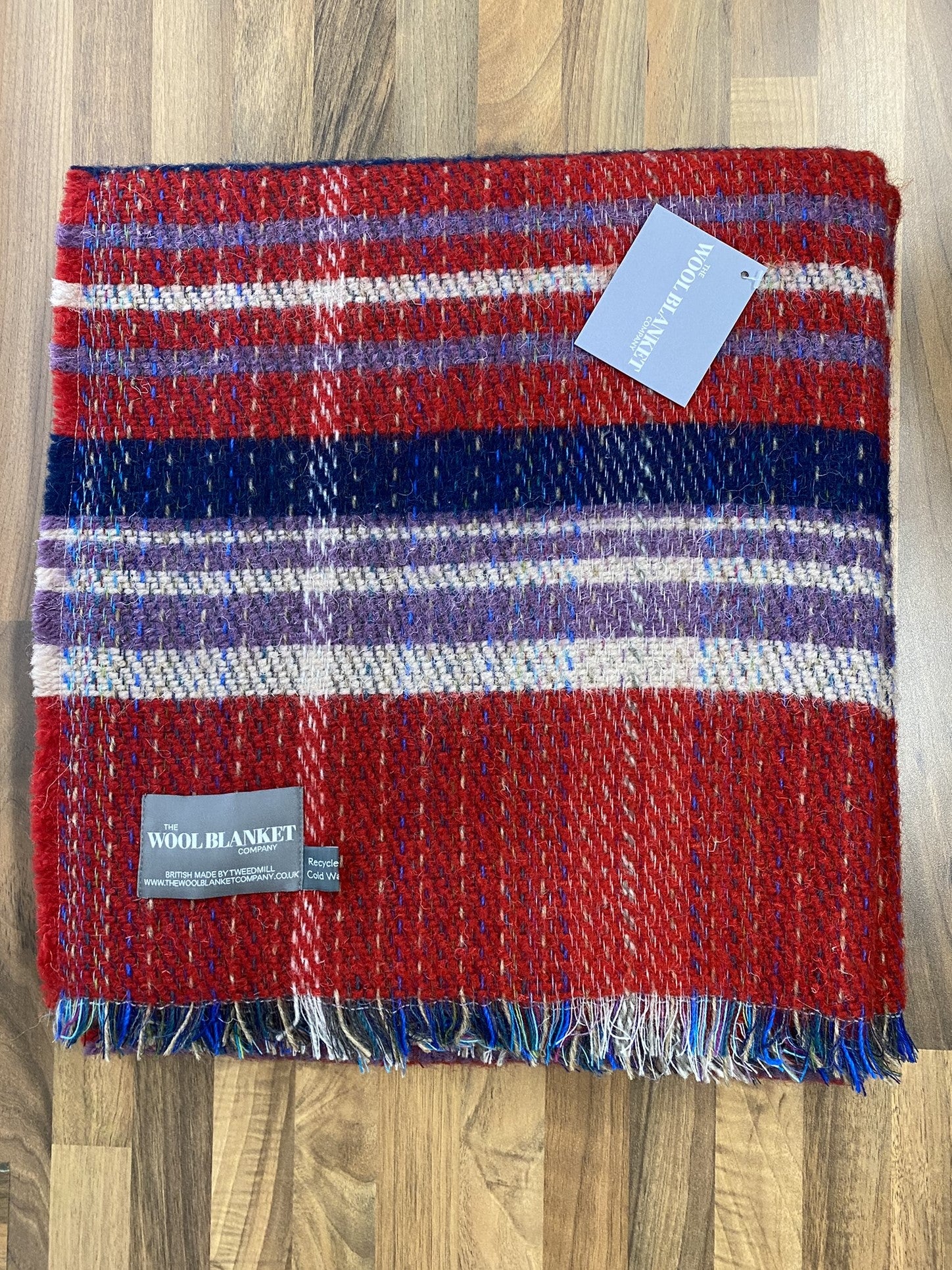 Large Checked Random Recycled Wool Blanket - Image 22