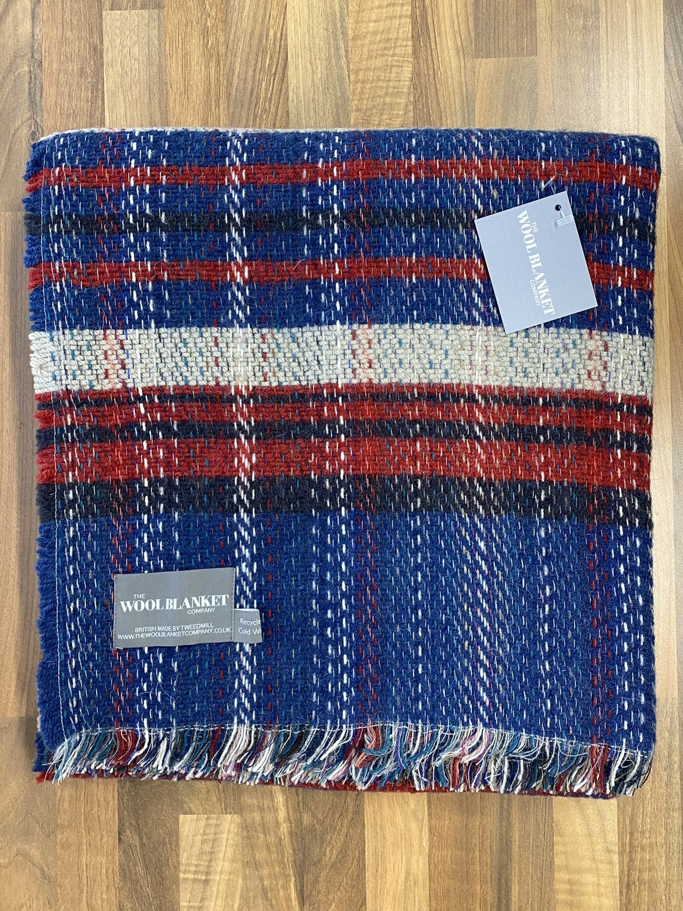Large Checked Random Recycled Wool Blanket - Image 24
