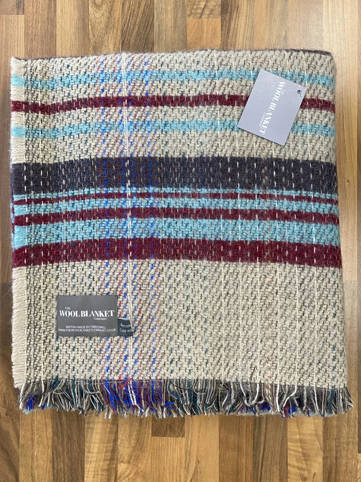 Large Checked Random Recycled Wool Blanket - Image 25