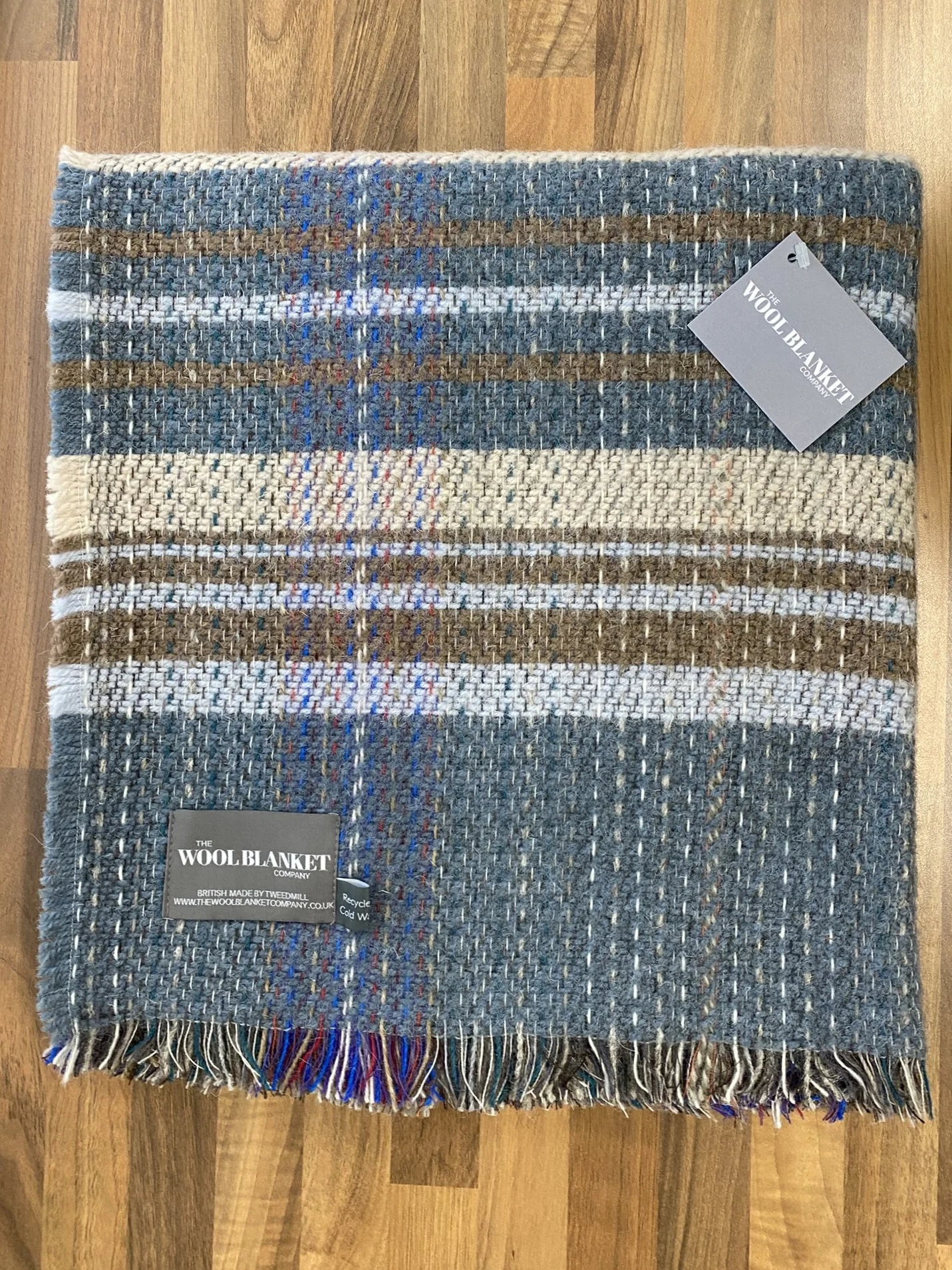 Large Checked Random Recycled Wool Blanket - Image 26