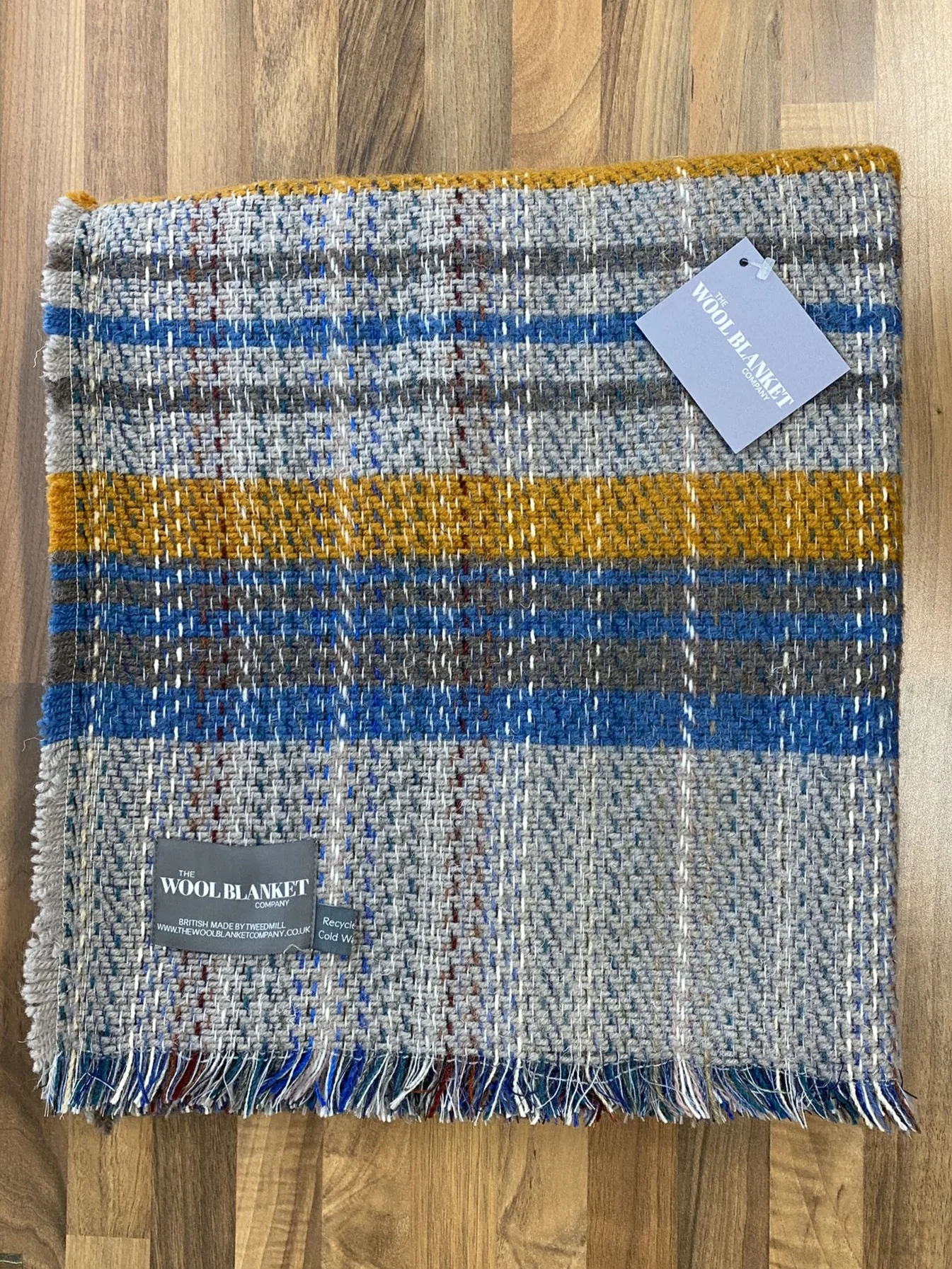 Large Checked Random Recycled Wool Blanket - Image 27