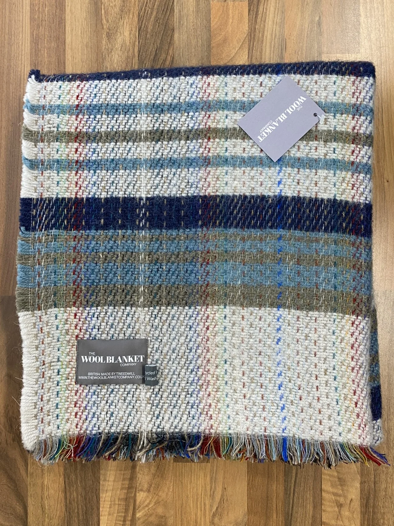 Large Checked Random Recycled Wool Blanket - Image 28