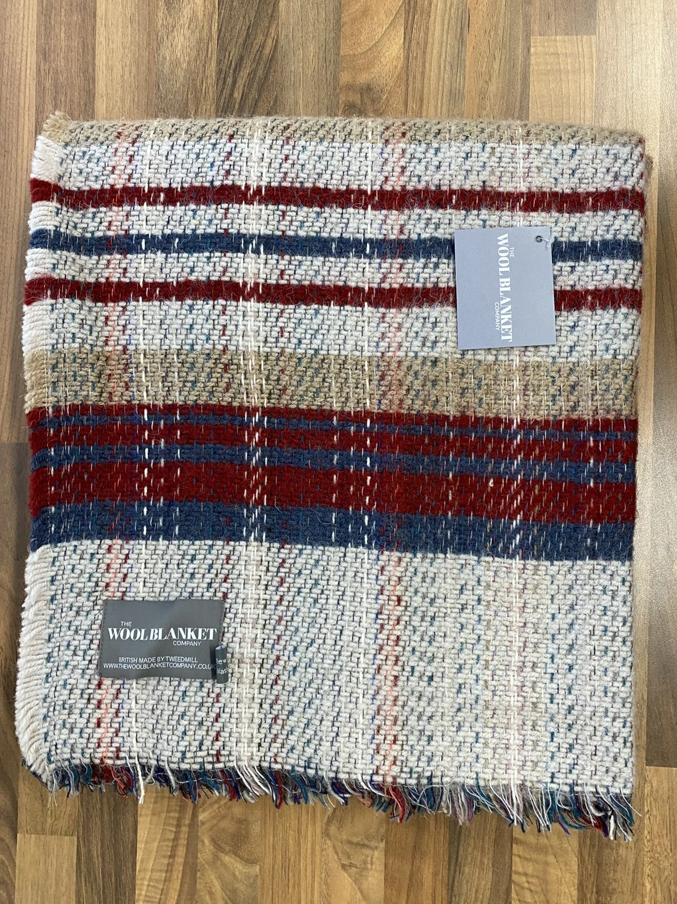 Large Checked Random Recycled Wool Blanket - Image 29
