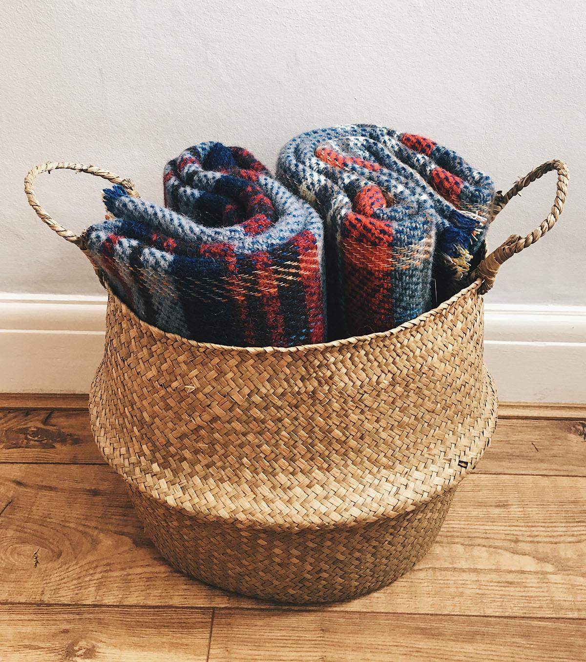 Large Checked Random Recycled Wool Blanket - Image 8