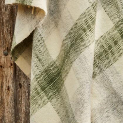 Meadow Check Pure New Wool Throw - Olive - Image 3