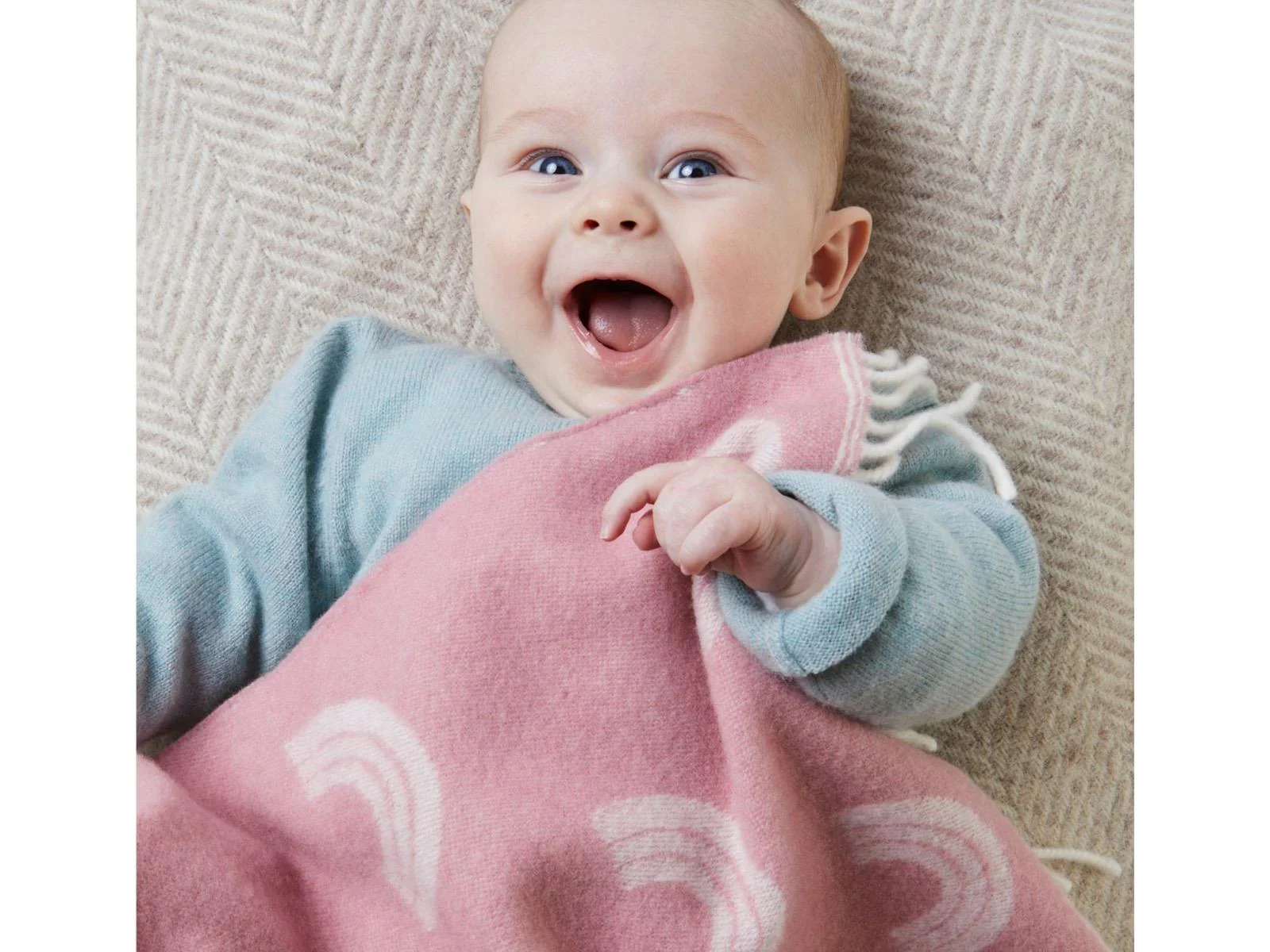 Merino Baby Blanket Rainbow - Image 3