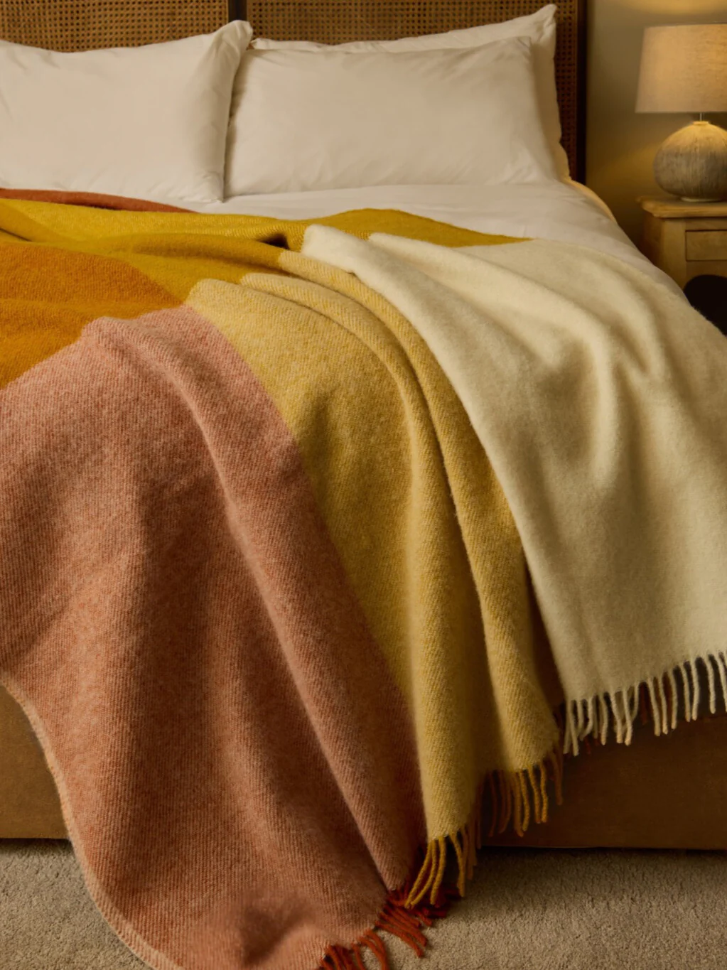 Paddock Check XL Pure New Wool Throw - Cinnamon - Image 2