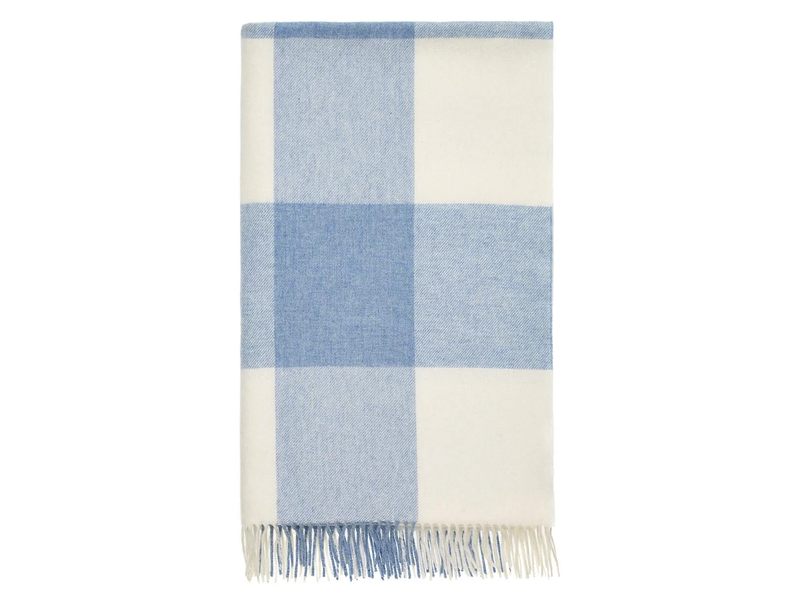 Pastel Block Check Merino Lambswool Throw - Aqua - Image 3