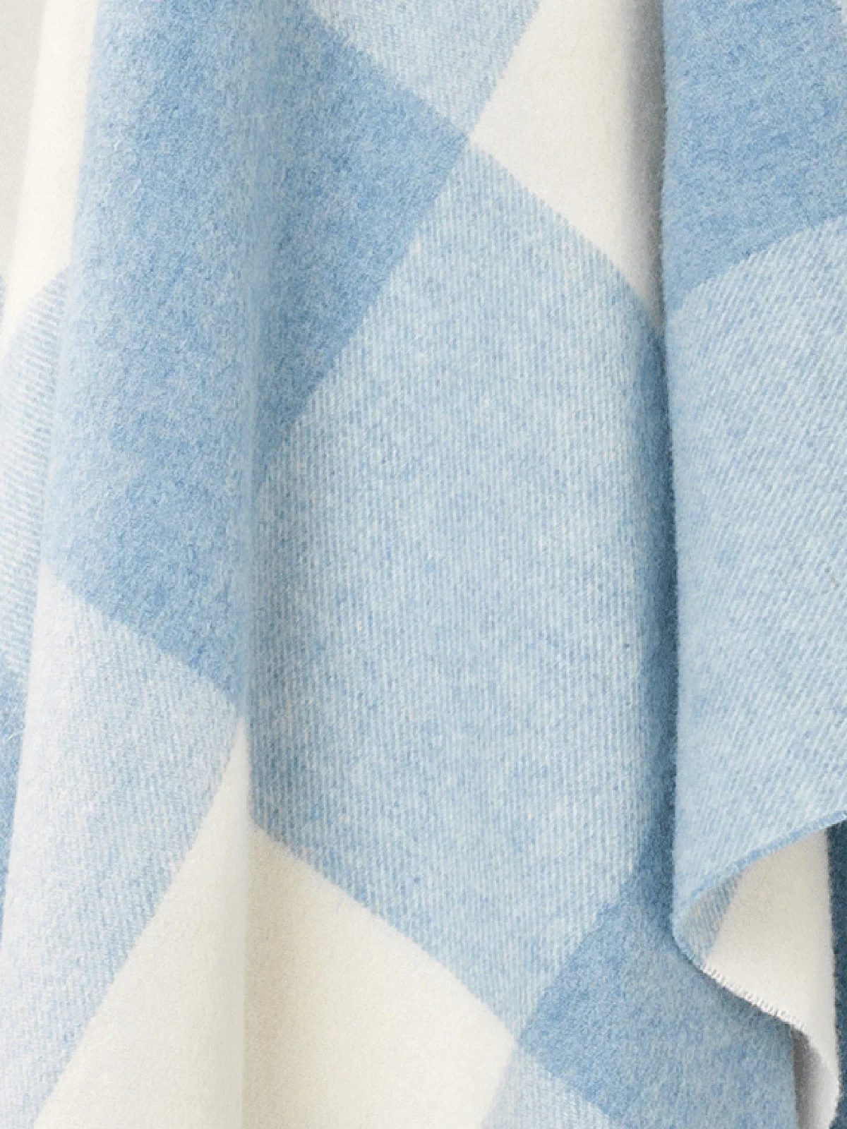 Pastel Block Check Merino Lambswool Throw - Aqua - Image 4