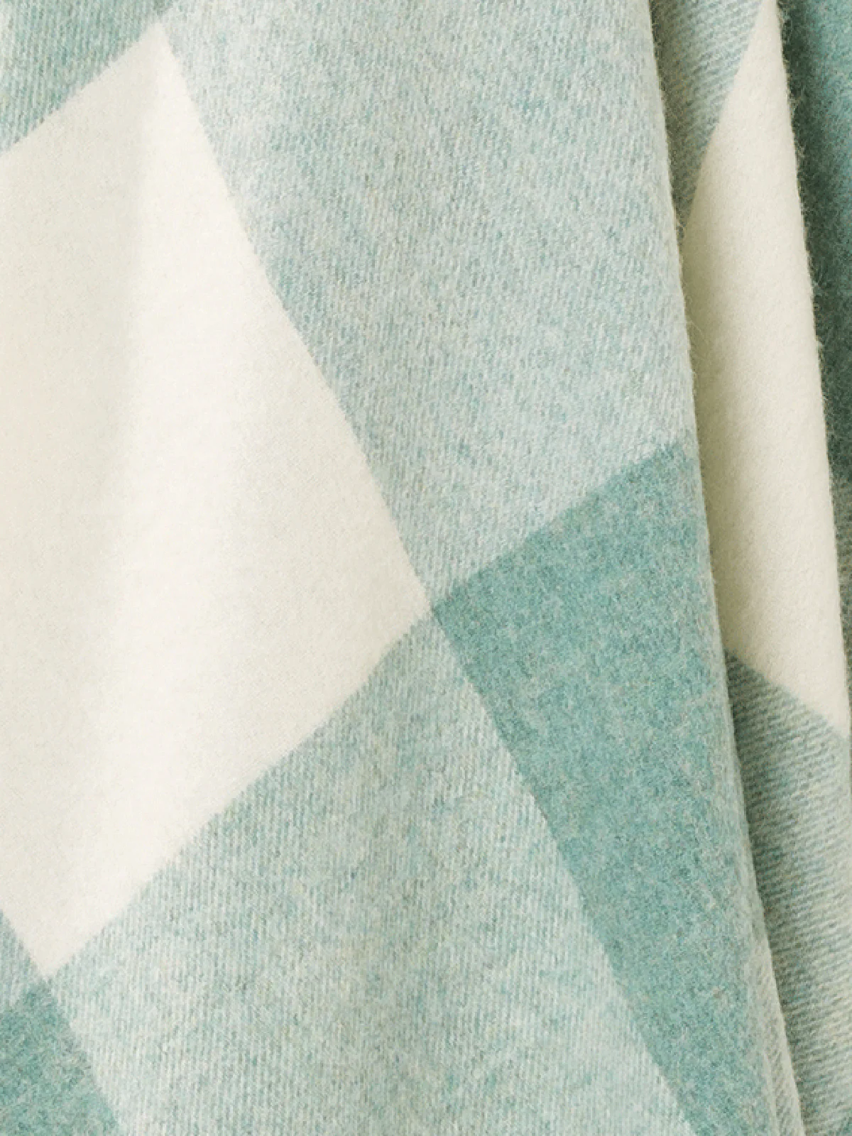 Pastel Block Check Merino Lambswool Throw - Eucalyptus - Image 4