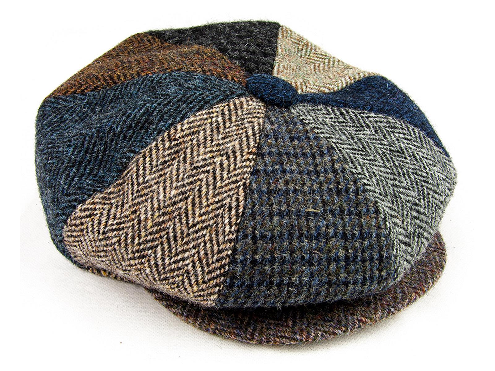 Patchwork Harris Tweed Baker Boy Hat - Image 3