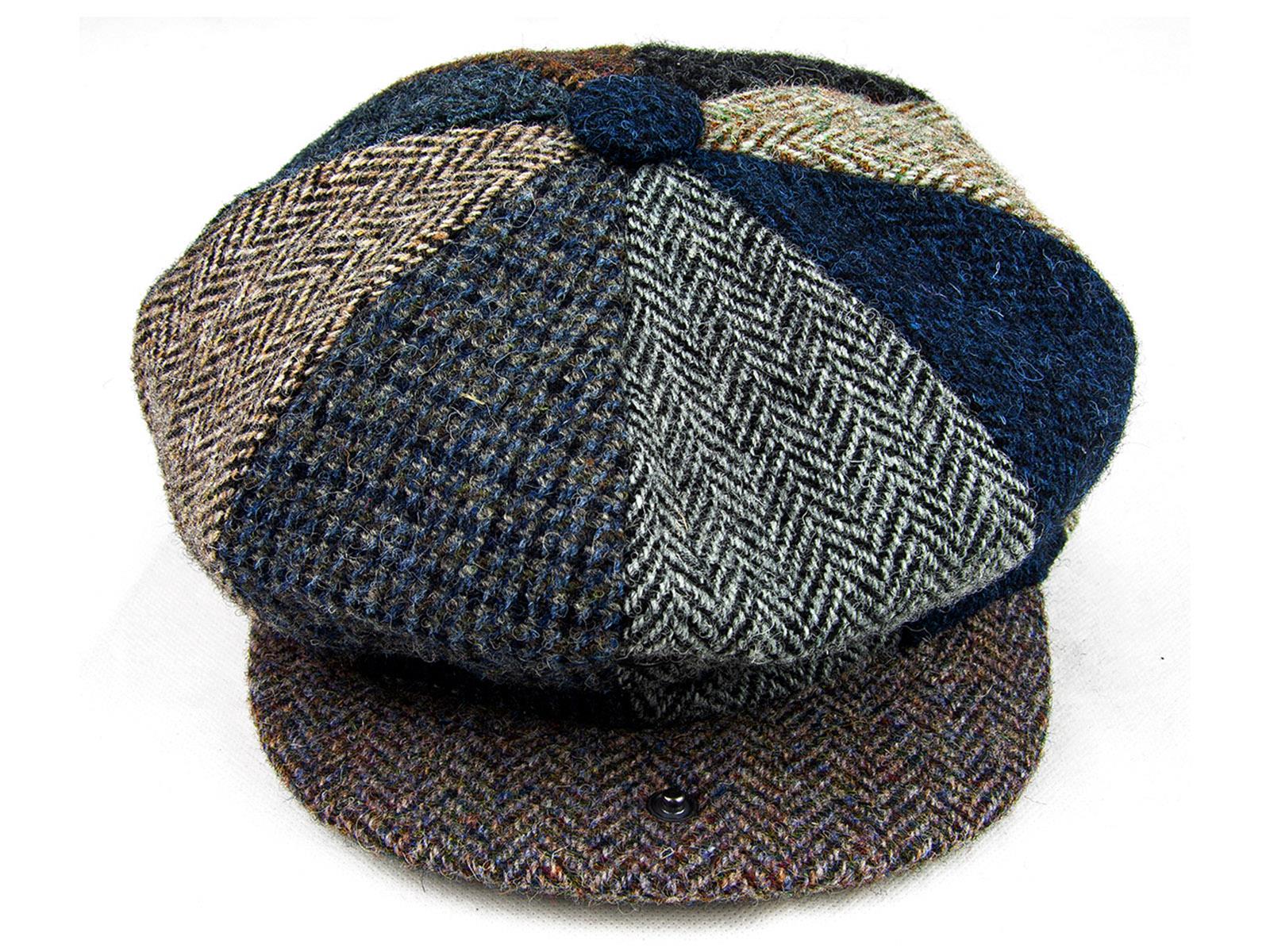 Patchwork Harris Tweed Baker Boy Hat - Image 4