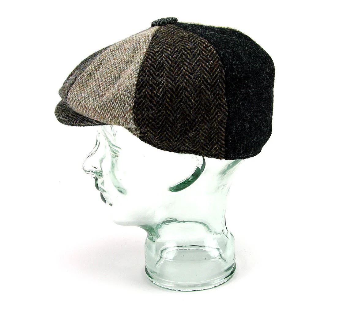 Patchwork Harris Tweed Baker Boy Hat - Image 9
