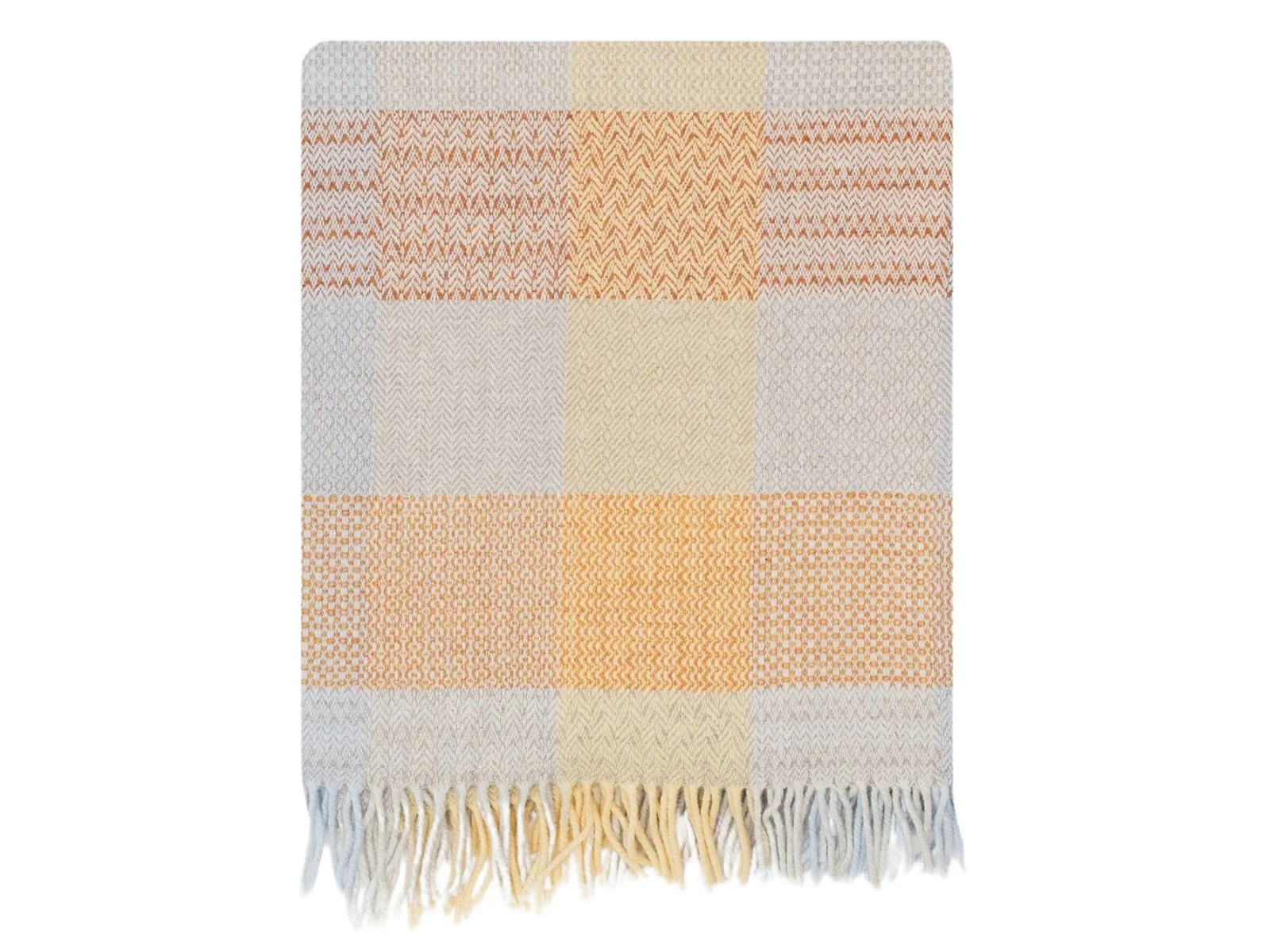 Patchwork Merino Lambswool Throw - Sunshine