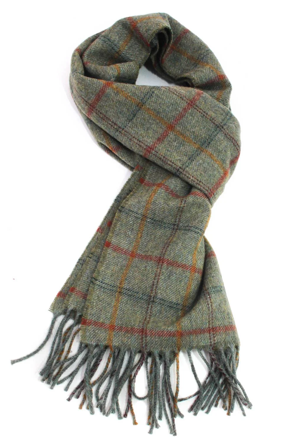 Plaid Lambswool Scarf - Green - Image 4