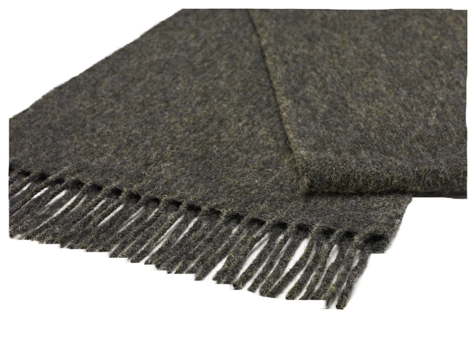 Plain Lambswool Scarf - Grey - Image 4