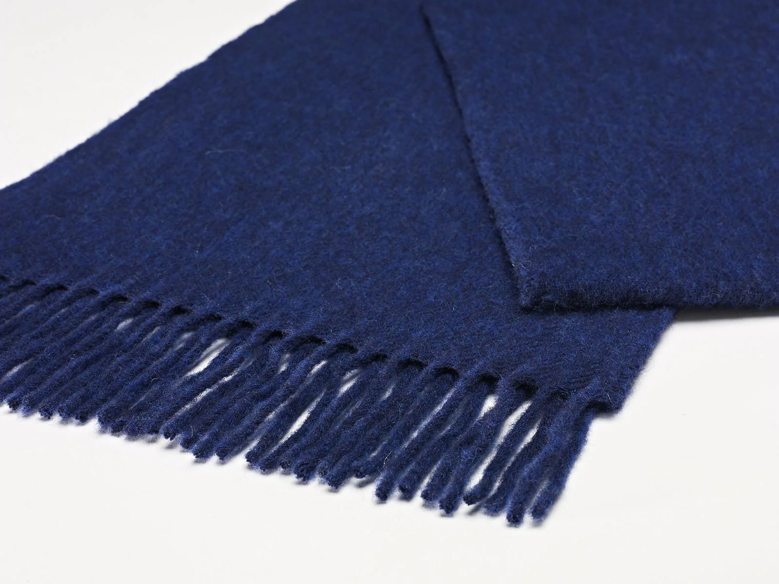 Plain Lambswool Scarf - Mid Blue - Image 2