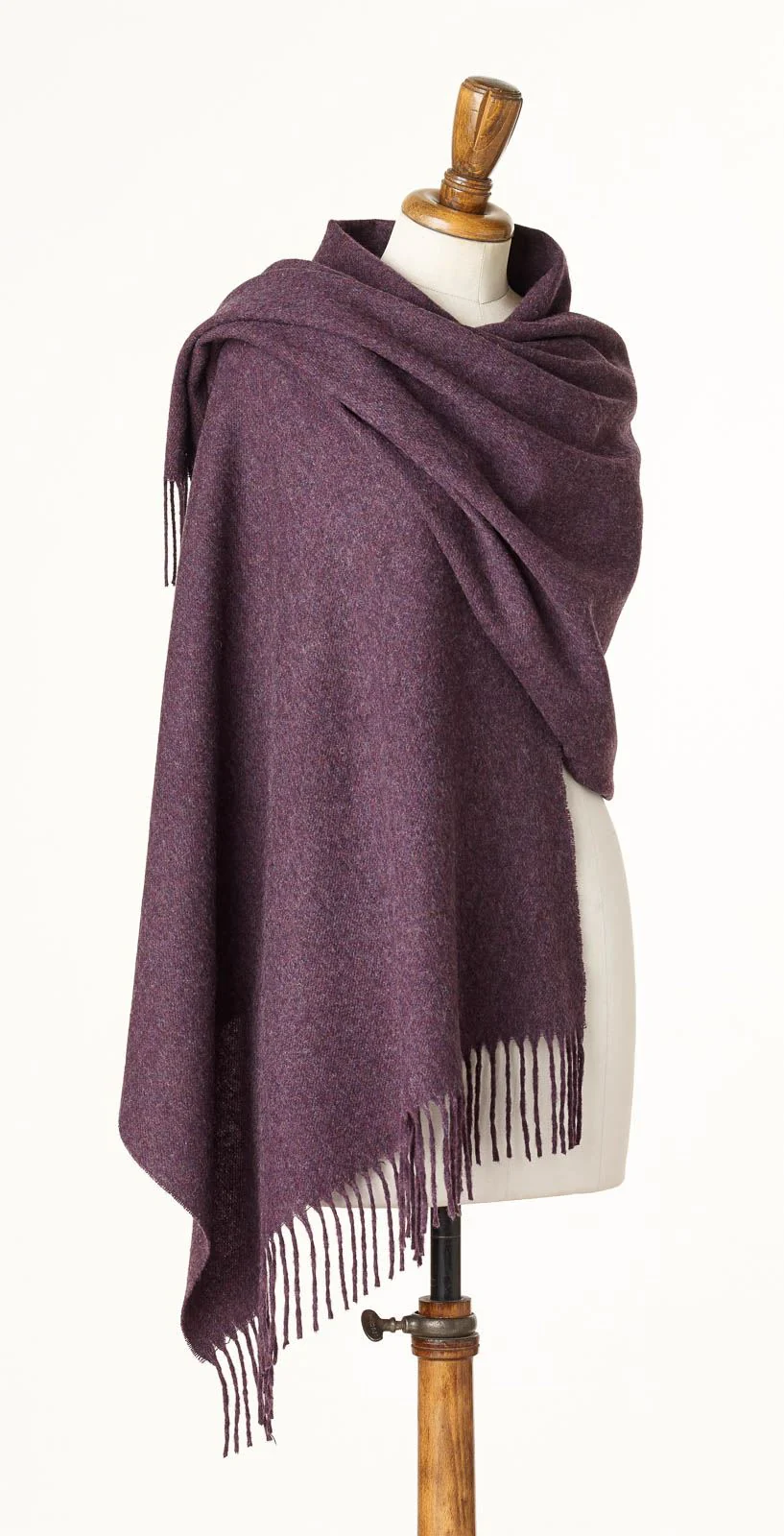 Plain Lambswool Scarf - Purple Heather - Image 3