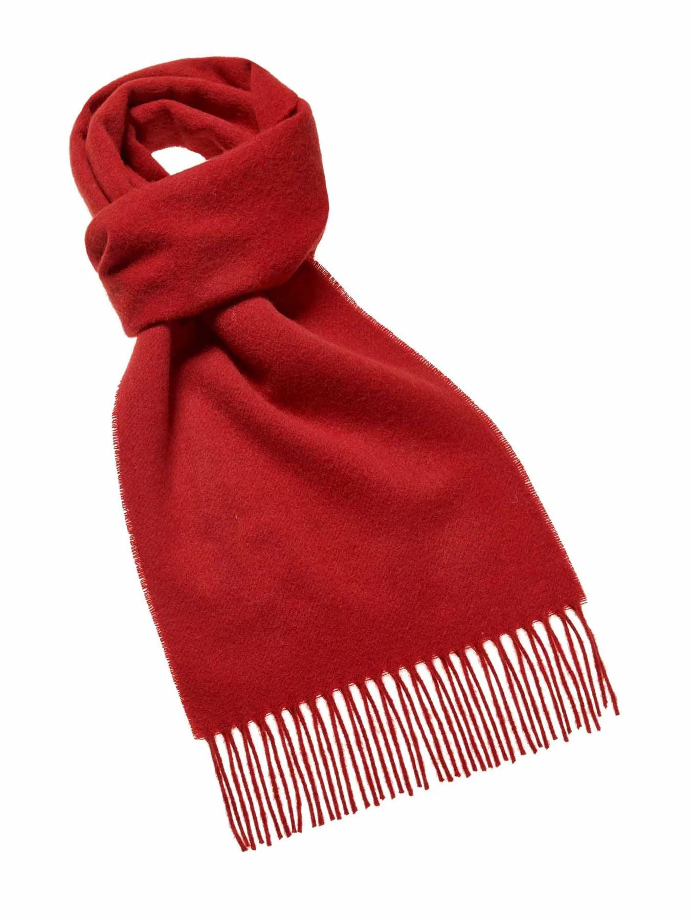 Plain Lambswool Scarf - Red Scarlet - Image 2