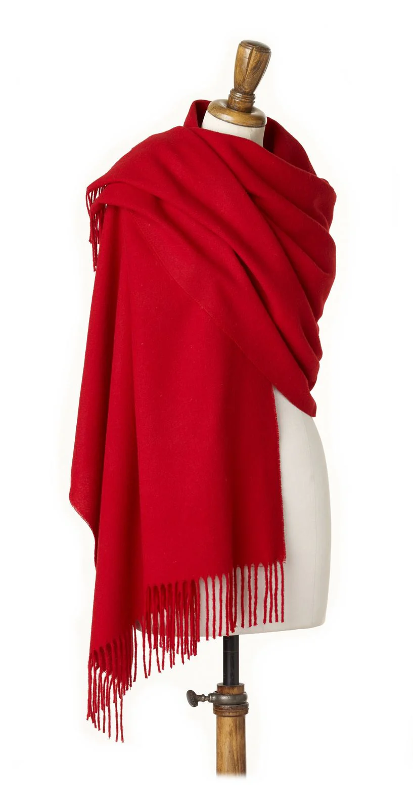 Plain Lambswool Scarf - Red Scarlet - Image 3