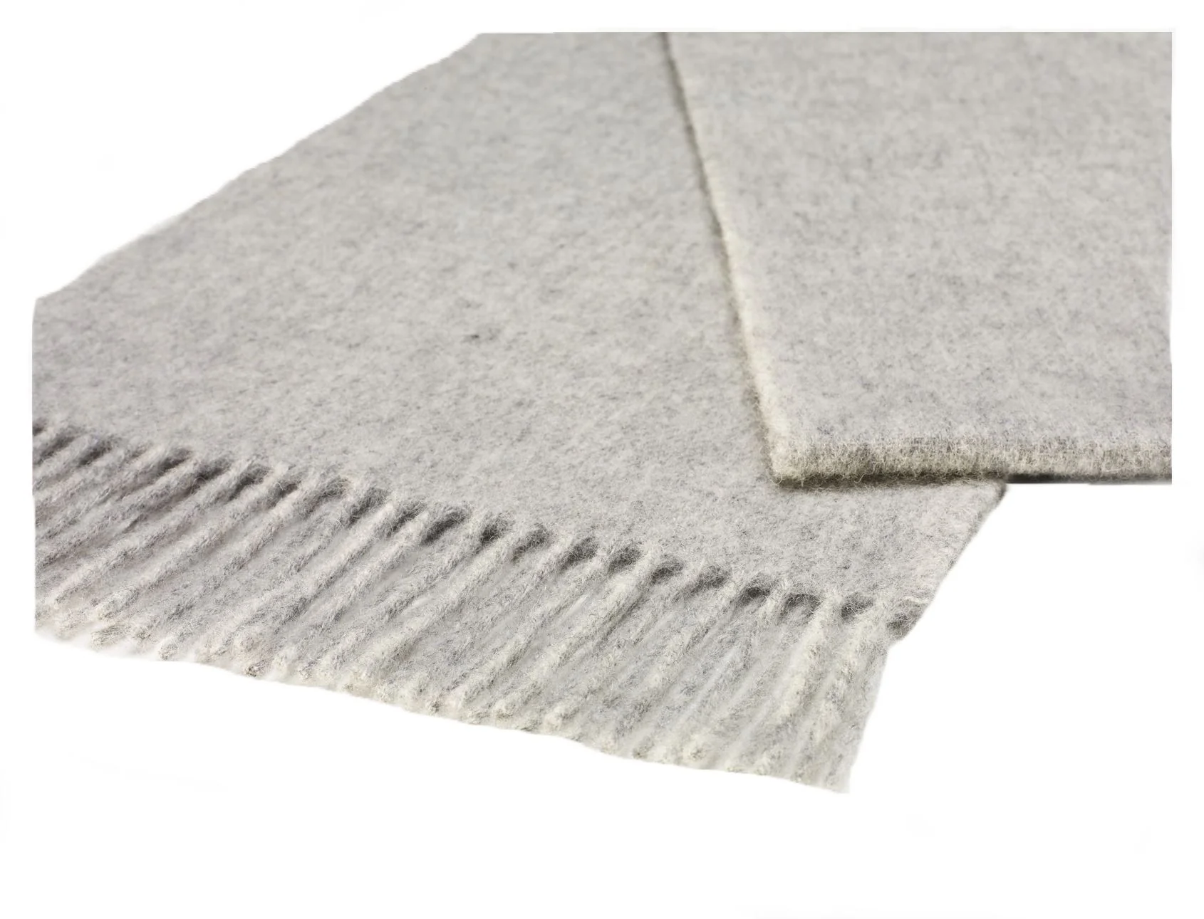 Plain Lambswool Scarf - Silver Grey - Image 2