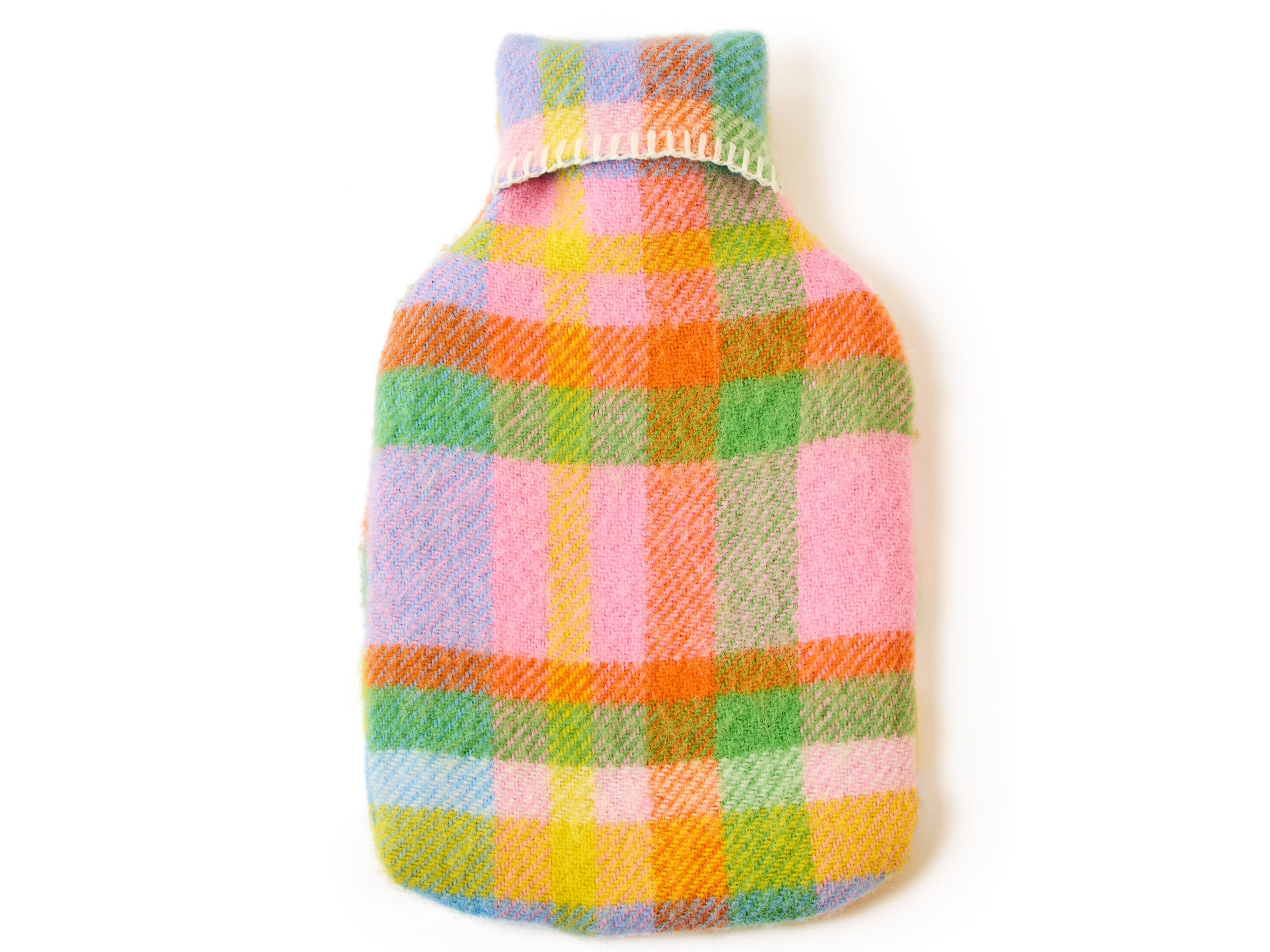 Pure New Wool Hot Water Bottle - Bright Check