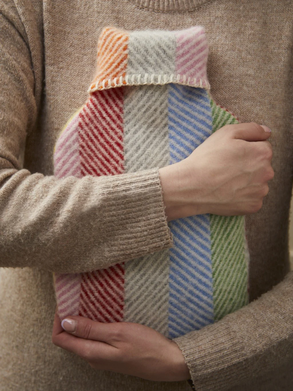 Herringbone Pure New Wool Hot Water Bottle - Image 4