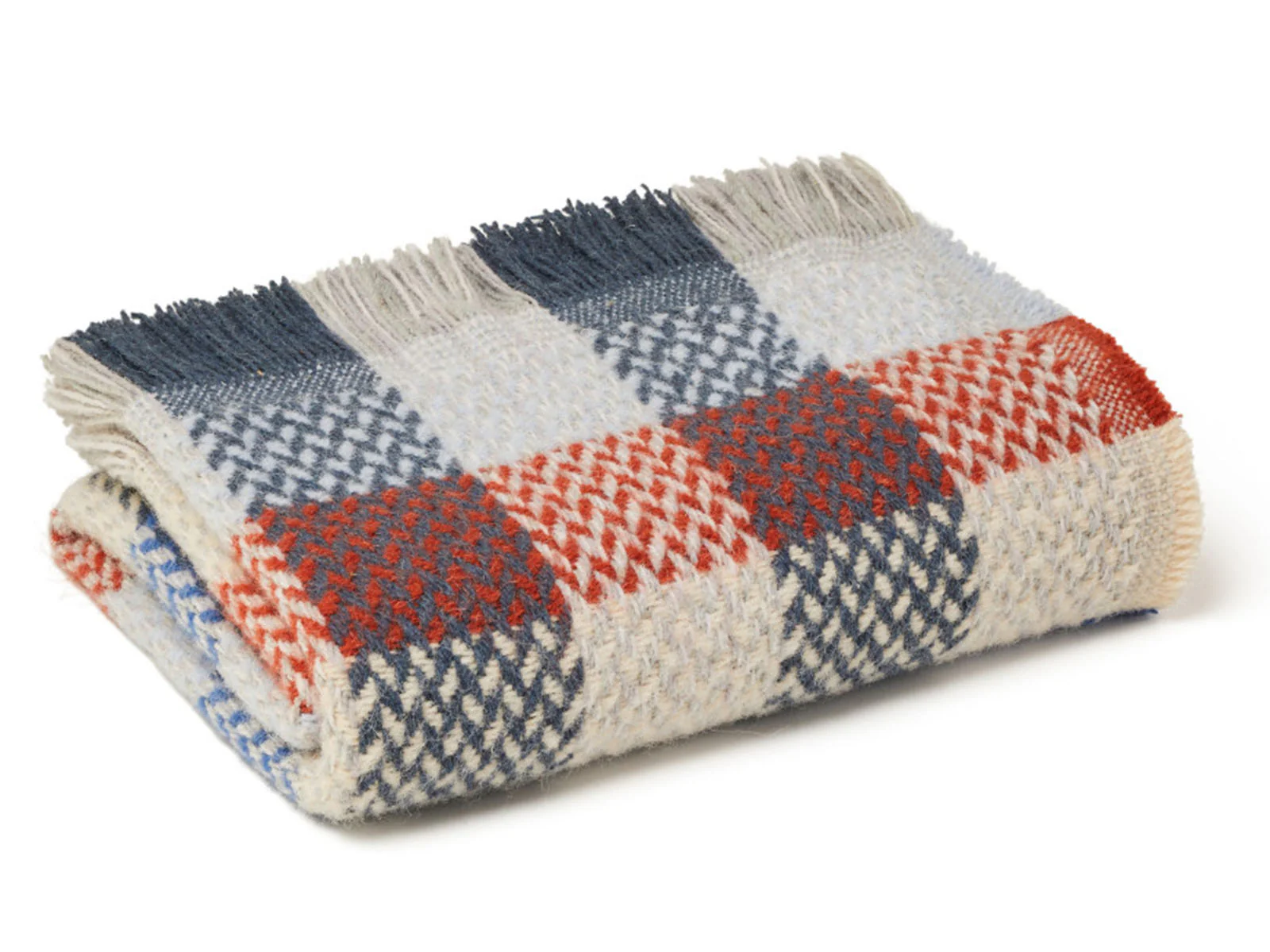 Random Check Celtic Weave Recycled Wool Throw - Image 3