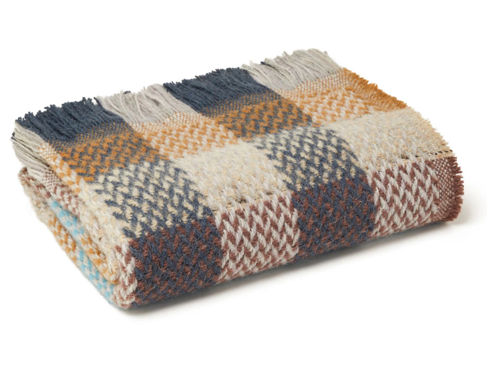 Random Check Celtic Weave Recycled Wool Throw - Image 4