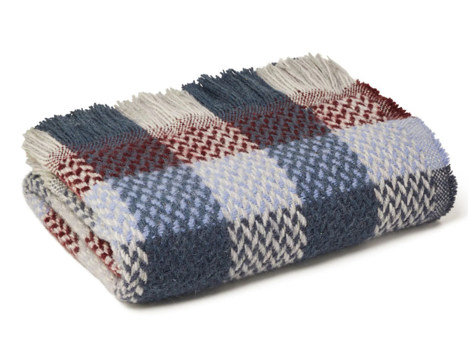 Random Check Celtic Weave Recycled Wool Throw - Image 5