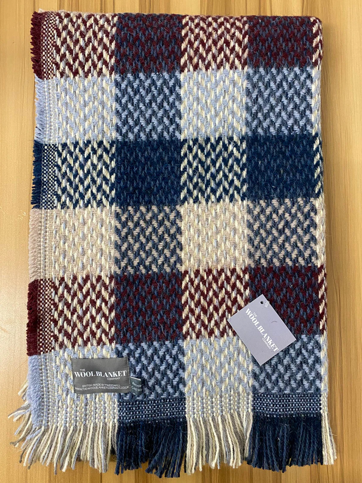 Random Check Celtic Weave Recycled Wool Throw - Image 6